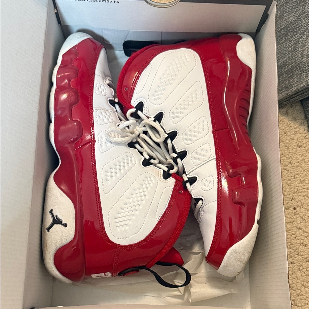 Jordan Kids Red and White Sneakers